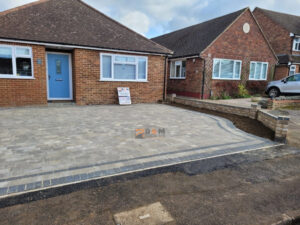Tegula Paved Driveway with Charcoal Borders in Leighton Buzzard